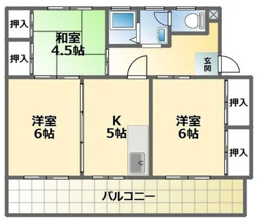 御告川ハイツ【206号室】の間取り