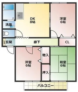 サンビレッジ葛原 B棟【2階】の間取り