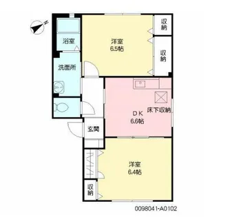 ドミール2004 A棟【101号室】の間取り