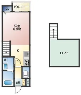 Calm城野【201号室】の間取り