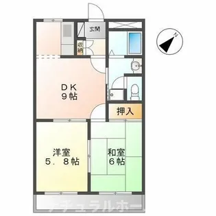 パーシモン大崎【105号室】の間取り