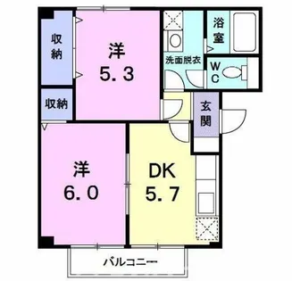 ホワイトルーム飯村F【1階】の間取り
