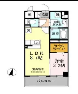 コンフォールパピヨン【307号室】の間取り
