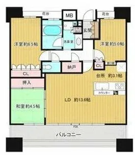 パークホームズ平針ヴェルデ【5階】の間取り