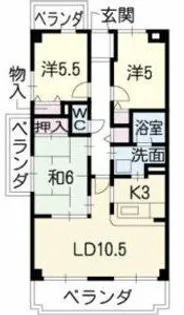 ヒルトップ藤ヶ丘【3階】の間取り