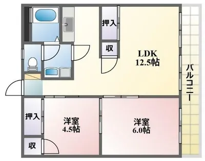 福田ビル【202号室】の間取り