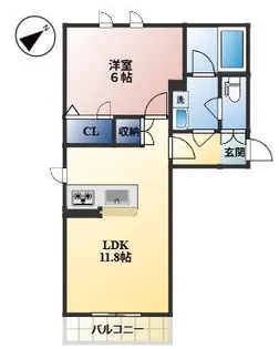 アルアミスタ A棟【203号室】の間取り
