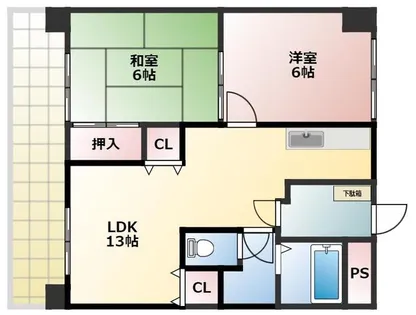 福岡県北九州市小倉南区中曽根1丁目【マンション】の間取り