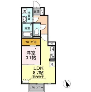 グランツ葛原【102号室】の間取り
