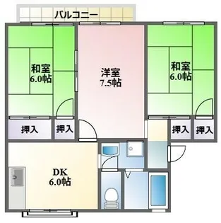 シャルム葛原【202号室】の間取り