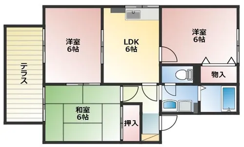 ハイカムール葛原【102号室】の間取り
