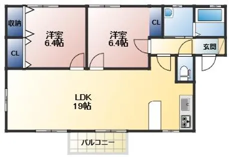 ラフィネ・香嵐 B棟【101号室】の間取り
