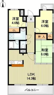 吹田野村ハイツ【3階】の間取り