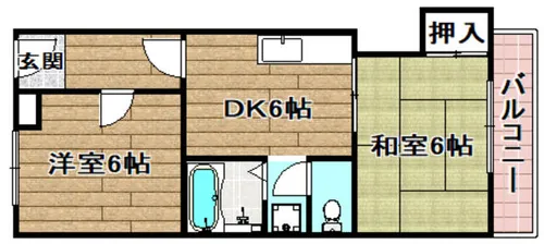 グランドハイツ38【2階】の間取り
