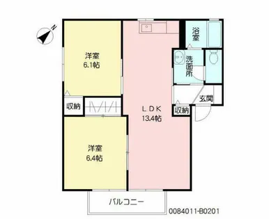 2LDKの間取り画像
