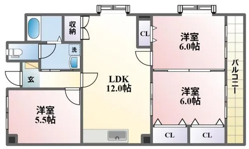 シャルム富貴【301号室】の間取り