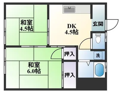 上塚荘【202号室】の間取り