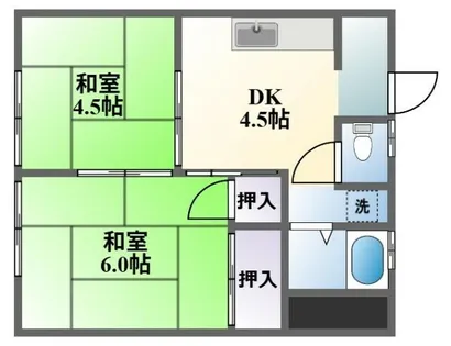 上塚荘【202号室】の間取り