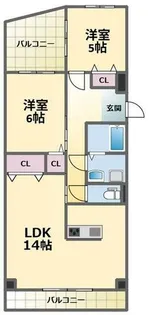 レジデンスカヂアル【203号室】の間取り