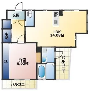 福岡県北九州市小倉南区徳力新町1丁目【マンション】の間取り
