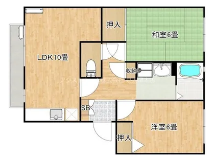 大阪府泉大津市千原町2丁目【アパート】の間取り