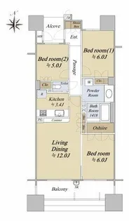 プラウド金山【5階】の間取り