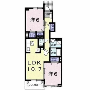 ブルック 菅池【1階】の間取り