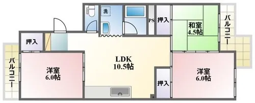 Sun rich中曽根東 B棟【102号室】の間取り