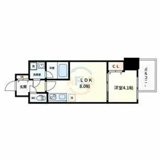 エスリードレジデンス大阪谷町ザ・マークス【15階】の間取り