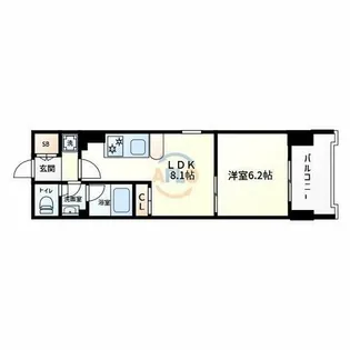 コンソラーレ東野田【8階】の間取り