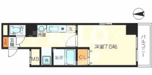 レジェンドール堺筋本町【2階】の間取り