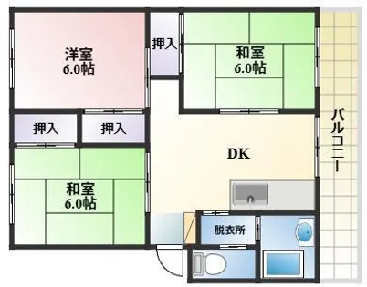 日豊スカイハイツ【503号室】の間取り