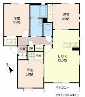 縁 A棟【202号室】の間取り