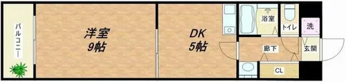 1DKの間取り画像