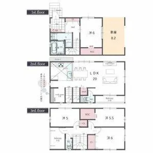 愛知県岡崎市八帖南町1丁目【一戸建】の間取り