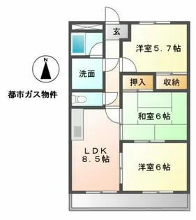 グランドールA【2階】の間取り