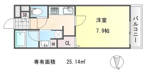 THE ROSE RES一乗寺【1階】の間取り