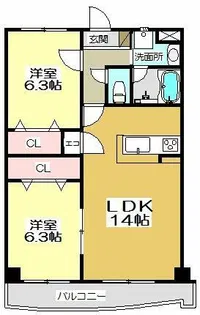 ニューガイア上石田【4階】の間取り