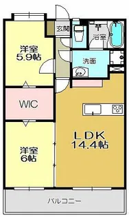 ニューガイア四季彩の丘C棟【2階】の間取り