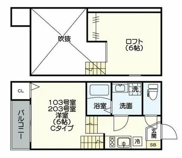 ジュネス明治【2階】の間取り