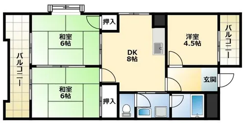 シャトレ苅田Ⅱ【101号室】の間取り