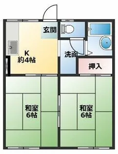 ハイツ竹中【1階】の間取り