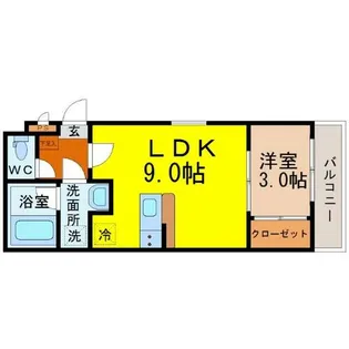 アルバーノ中村vermilion【2階】の間取り