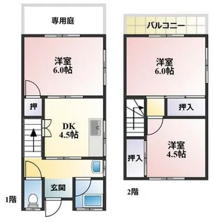 福岡県北九州市小倉南区田原3丁目【タウンハウス】の間取り