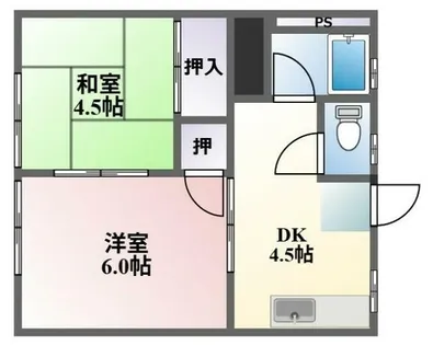 コーポ日豊【202号室】の間取り