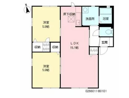リンデンバーム B棟【101号室】の間取り