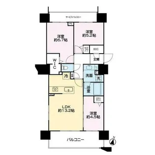 レーベン北18条THE BLCIEL【10F号室】の間取り