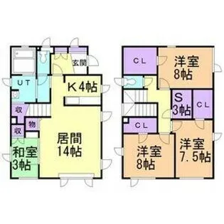 北海道札幌市北区新川西三条5丁目【一戸建】の間取り