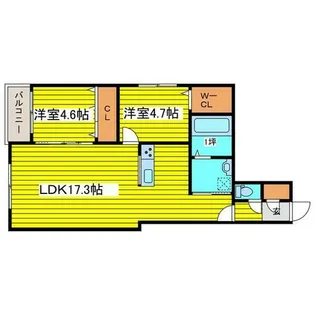 レスツオン北13【2階】の間取り