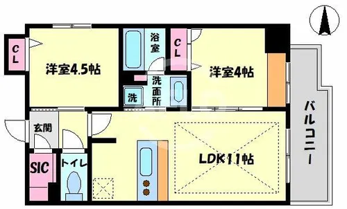 アーバネックス大阪天満橋【4階】の間取り